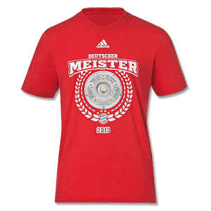12-13 adidas Bayern Munich Bundesliga Champions T-Shirt - Red - Boys