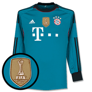 Bayern Munich GK Shirt 2013 2014 Inc World Club Winners Patch