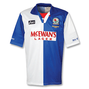 95-96 Blackburn Home Shirt + 94-95 P/L Winners Embroidery - Grade 8