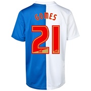 Blackburn Rovers Home Shirt 2013/14 with Gomes 21 printing