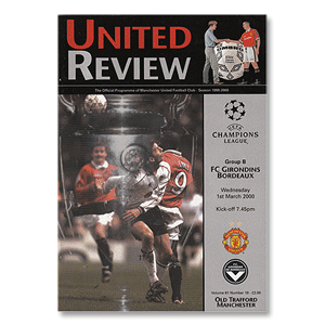 Man Utd vs Girondins Bordeaux C/L Group B Match at Old Trafford - 1st Mar. 2000