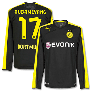 Borussia Dortmund Away L/S Shirt 2013 2014 + Aubameyang 17