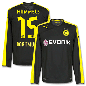Borussia Dortmund Away L/S Shirt 2013 2014 + Hummels 15