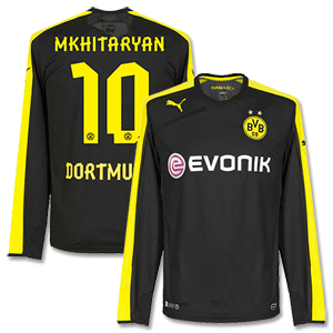 Borussia Dortmund Away L/S Shirt 2013 2014 + Mkhitaryan 10