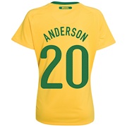 Brazil Home Shirt 2010 - with Anderson 20 printing - Womens