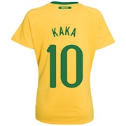 Brazil Home Shirt 2010 - with Kaka 10 printing - Womens