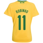 Brazil Home Shirt 2010 - with Robinho 11 printing - Womens