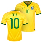 Brazil Home Shirt 2013/15 Yellow with Pele 10 printing