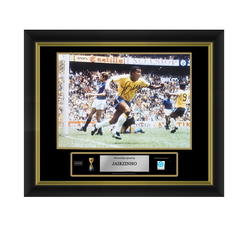Official FIFA World Cup Jairzinho Signed and Framed Brazil Photo