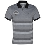 Celtic Engineered Stripe Pique Polo - Black