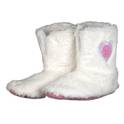 Celtic Fur Boot Slipper - White/Pink - Girls