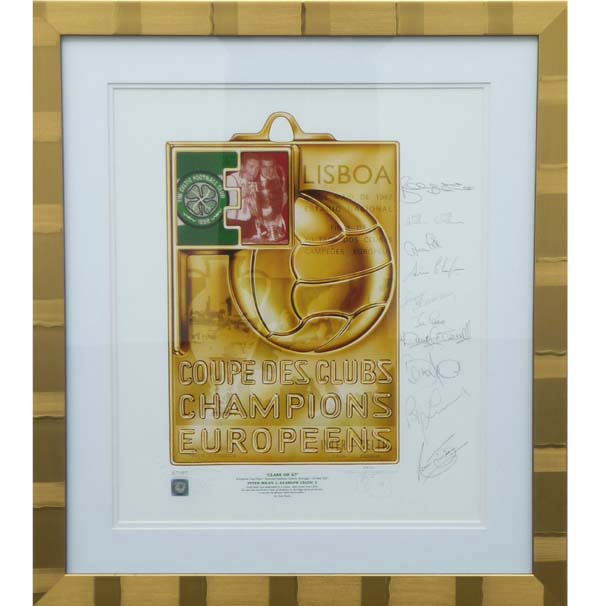 Celtic - Lisbon Lions Signed 1967 lithograph
