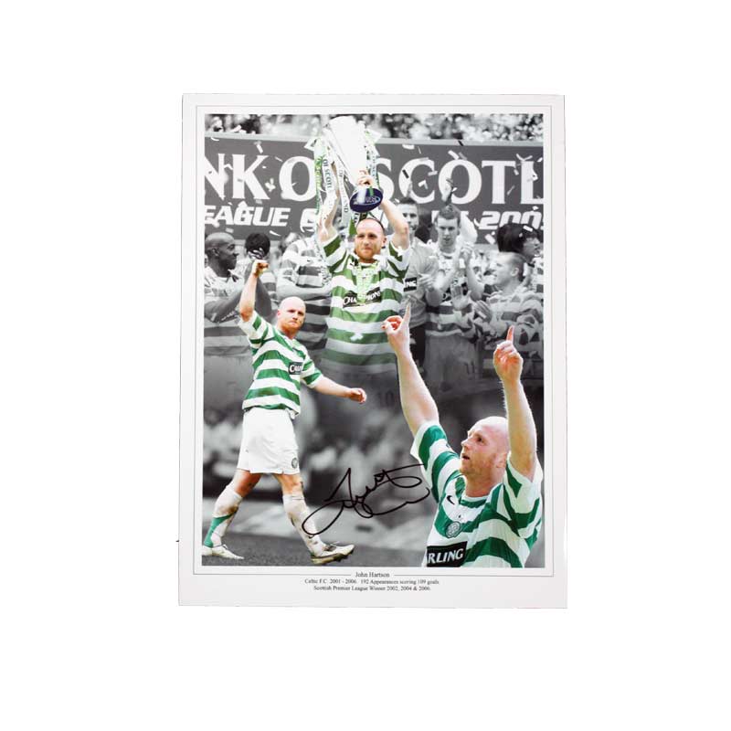 John Hartson Signed Celtic Photo