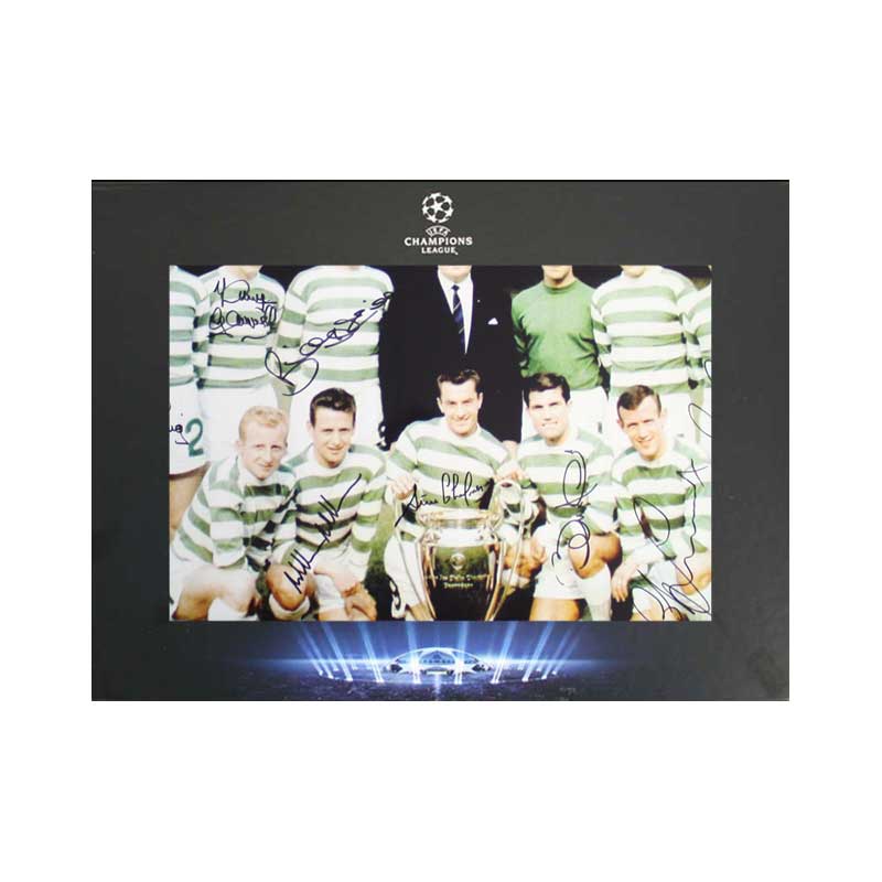 Official UEFA Champions League Lisbon Lions Signed Celtic Photo in Deluxe Packaging