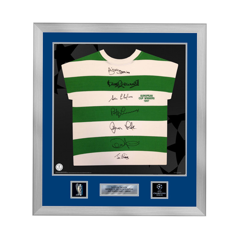 Official UEFA Champions League Lisbon Lions Signed and Framed Celtic Shirt