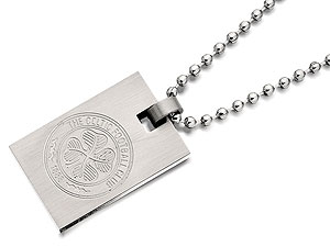Stainless Steel Celtic FC Crest Dog Tag And Ball Chain - 102917
