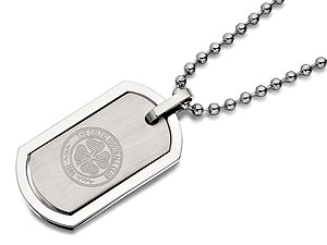 Stainless Steel Celtic FC Crest Dog Tag And Ball Chain - 102918