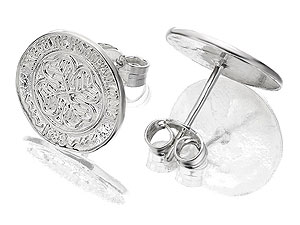 Sterling Silver Celtic FC Crest Earrings 11mm - 102903