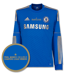 12-13 Chelsea Home L/S Shirt + C/L Winners MDT