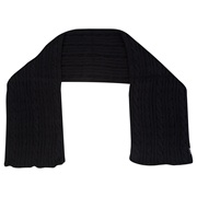 Chelsea Cable Knit Fashion Scarf - Black - Mens