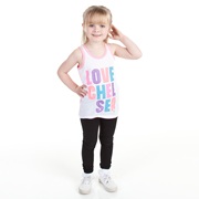 Chelsea Contrast Back Love Graphic Vest - White - Infant Girls