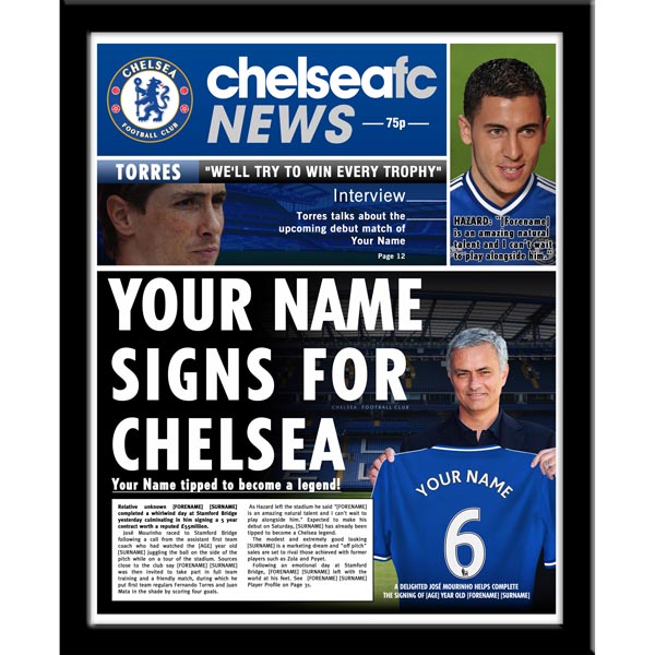 Chelsea - Personalised Framed Newspaper