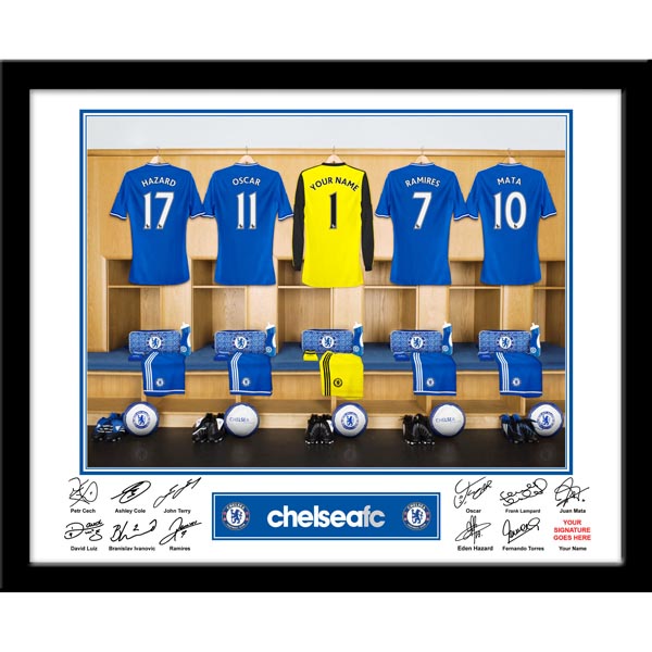Chelsea - Personalised Goal Keeper Dressing Room Framed Print