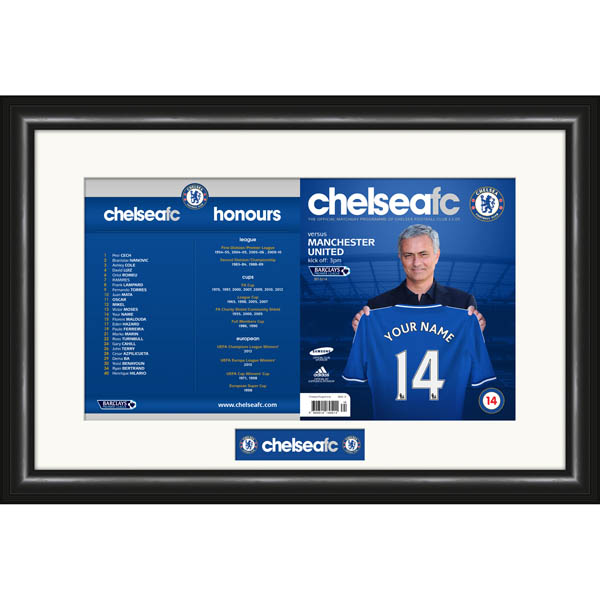 Chelsea - Personalised Match Day Programme - Framed