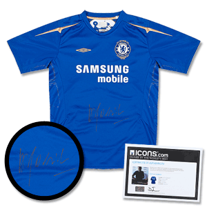 Jose Mourinho Front Signed Chelsea Home Shirt 05-06