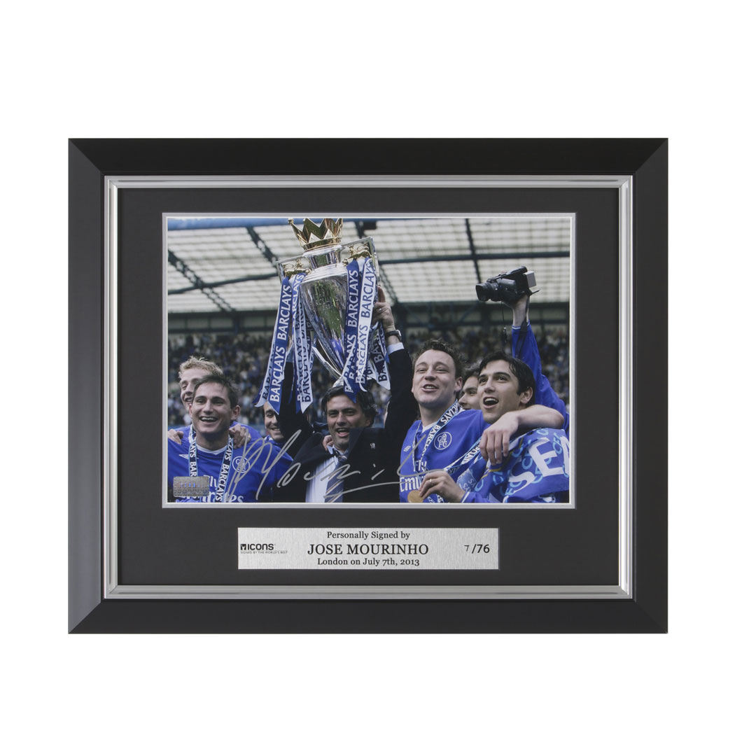Premium Pre-framed Jose Mourinho Signed Chelsea Photo: Premier League Winners