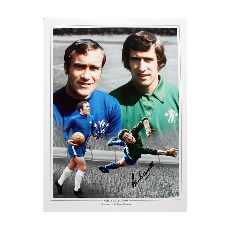 Ron Harris and Peter Bonetti Signed Chelsea Montage