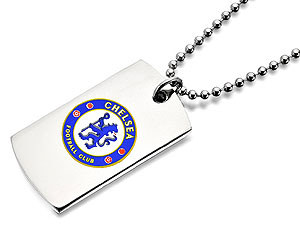 Stainless Steel Chelsea FC Crest Dog Tag Style Pendant And Ball Chain - 102494