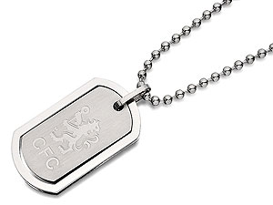 Stainless Steel Chelsea FC Crest Double Dog Tag And Ball Chain - 102486