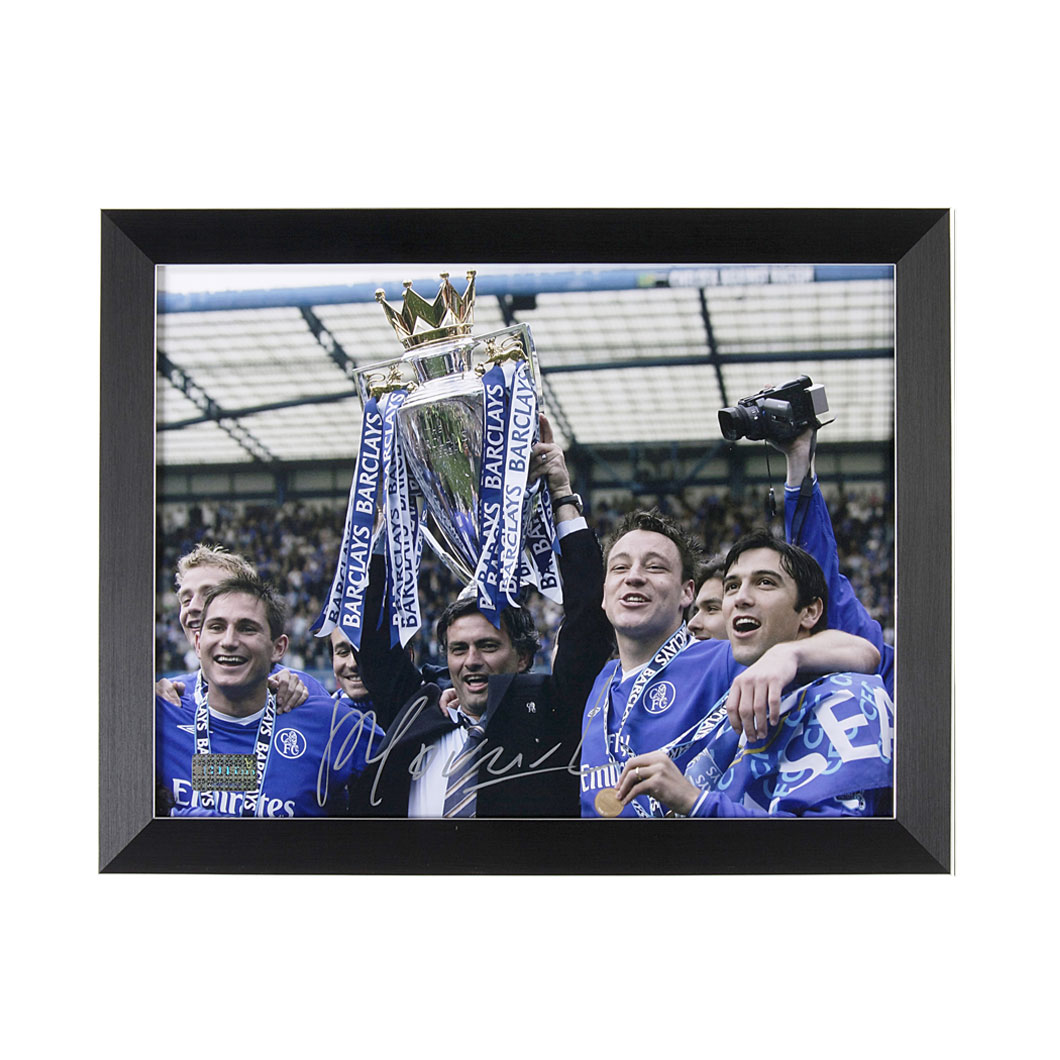 Standard Pre-framed Jose Mourinho Signed Chelsea Photo: Premier League Winners