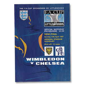Wimbledon vs Chelsea - FA Cup Semi Final at Highbury 13th Apr. 1997