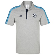 adidas Chelsea Core Polo - Medium Grey Heather/Cyan S09
