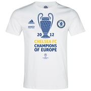 adidas Chelsea UEFA Champions League Winners 2012 T-Shirt - White Vapour