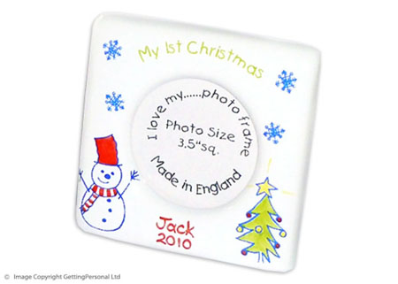 Personalised China Frame - 1st Christmas Snowman