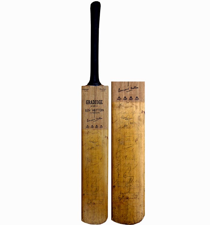 Australia v England - 1953 Ashes signed bat