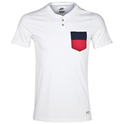 England Covert Pocket Henley T-Shirt - Mens White