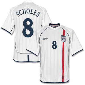England Home Scholes Shirt 2001 2003