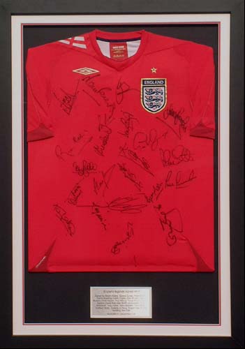 England - Legends multi-signed and framed shirt