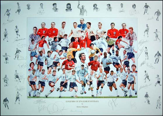 England - Legends of English Football - Multi-signed print