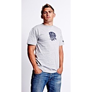 England Rose Graphic Cotton T-Shirt - Classic Marl Lt Grey