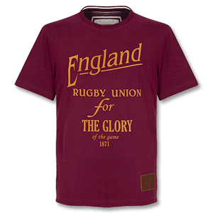 England Rugby Union Authentic Glory T-Shirt - Dark Red