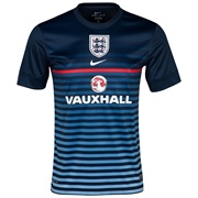 England Short Sleeve Pre Match Top 2 - Mens Navy