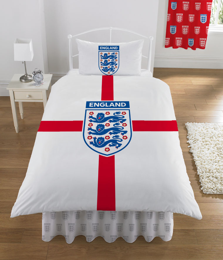 England St George Single Duvet Cover and Pillowcase Bedding Set