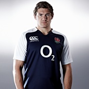 England Training Rugby Pro Top S/S - Navy / White