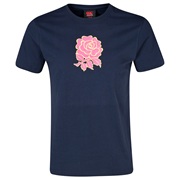England Uglies Rose Graphic Cotton T-Shirt Navy