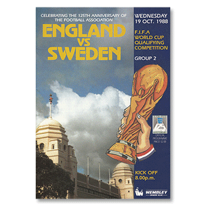 England vs Sweden - 1988 WC Qualifier at Wembley Stadium - 19th Oct. 1988